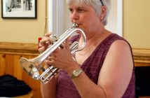 Cornet player from the Muskoka Concert Band in rehearsal at the Utterson Community Centre