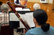 Bassoon player from the Muskoka Concert Band in rehearsal at the Utterson Community Centre