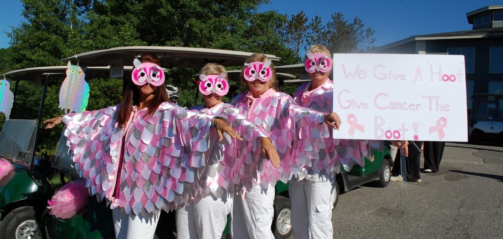 (From left) Tracey Paul, Sherry Vey, Karen McMullin, and Bonnie Burns give a hoot - do you?