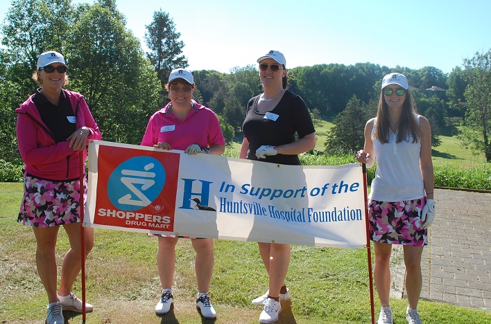 (From left) Title sponsor Dana Murdy of Shoppers Drug Mart with (from left) Jennifer Jerrett, Wendy Murdy, and Emily Withey