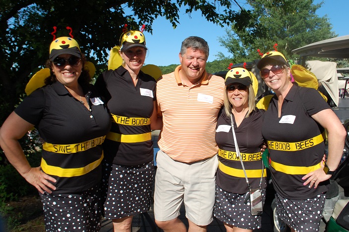 (From left) Anissa Boosamra, Alana Cork, Mayor Scott Aitchison, Charlene Campbell, and Janet Markham want to save the Boo-Bees