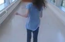 Melody running down the hall at SickKids
