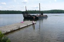 A barge coming in to the boat launch at 4066 South Portage Rd (Photo from Councillor Dan Armour's presentation)