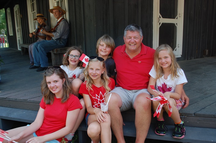 Mayor Scott Aitchison with some of his nieces and nephews (from left) Lillian Koop, Ella Bloom, Megan Koop, Simon Koop and Amy Koop