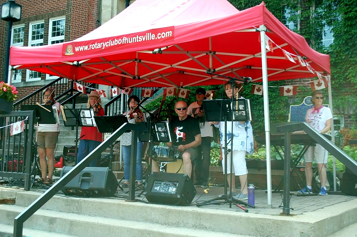 The Fernglen Fiddleheads on the steps of Town Hall
