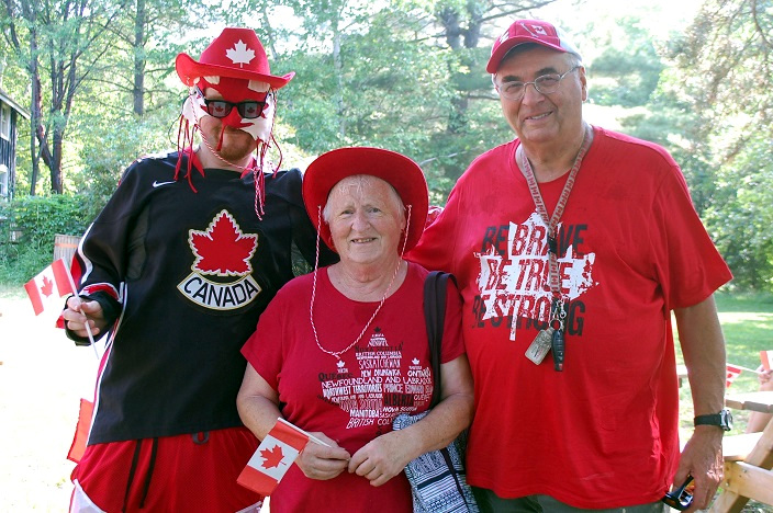 (From left) James, Gladys and Robert Dekker made the trip to Huntsville from Englehart ON. Gladys and Robert are celebrating their 40th wedding anniversary.