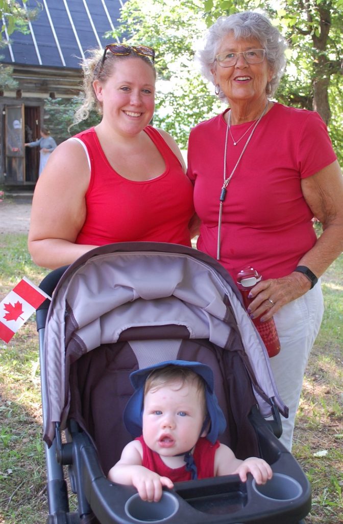 This was young Henry Fiorini's first Canada Day. He's celebrating with (left) Jenna Fiorini and Fran Coleman.