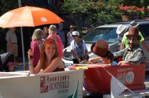 The Downtown Huntsville BIA and Huntsville Festival of the Arts tubs are friendly now...but wait 'til the race begins! (Photo: Dawn Huddlestone)