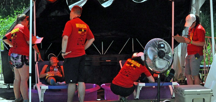 The medical team at the Ironman 70.3 Muskoka tend to a variety of injuries and concerns at the finish line