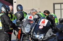 Motorcyclists were ready to assist athletes on course