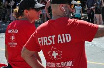 Canadian Ski Patrol Muskoka Zone members Nancy Price (left) and Jodie Lalonde were ready to assist
