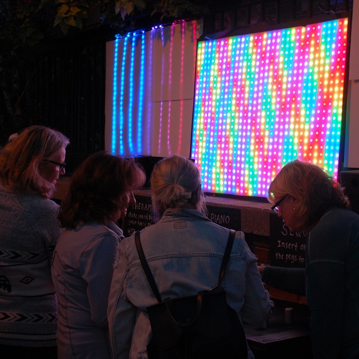 Carolyne Wagland (right) helps people make psychedelic music