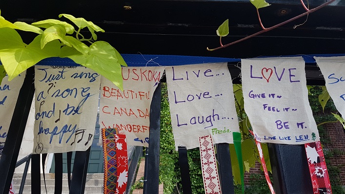 Getting up close to the peace flag will tell you what is on people's minds.