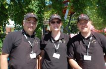 (From left) Jeff Ebh, Alycia Simmons and Darcy Bullock of Bullock's Independent served up hot dogs and peameal on a bun for charity (Photo: Dawn Huddlestone)