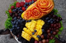 Nok Udonsub makes beautiful fruit carvings