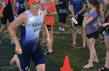 Ian Markham runs to the triathlon swim at the 2018 Ontario Summer Games (Photo: Janet Markham)