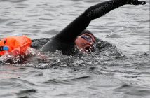 Glenn on the first leg of his swim on May 19 (Photo: Jacqueline Godard via @glenn.vickery/Instagram)