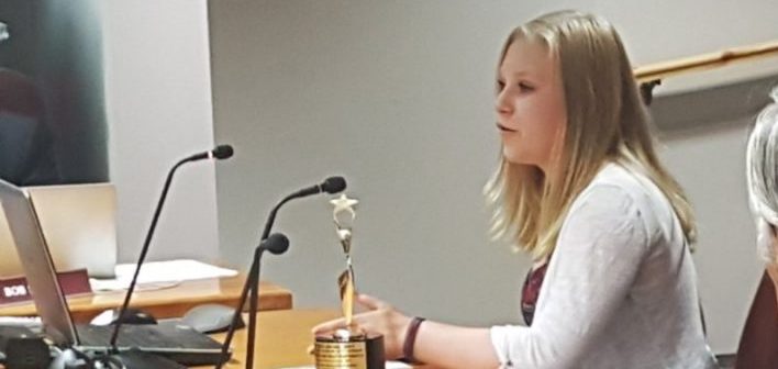 Briar Summers thanks council, her family, community and her mentors and friends after receiving The Bill award in 2018.