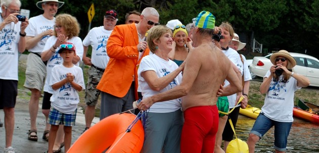 Glenn Vickery completes historic swim around Lake of Bays for shoreline preservation awareness