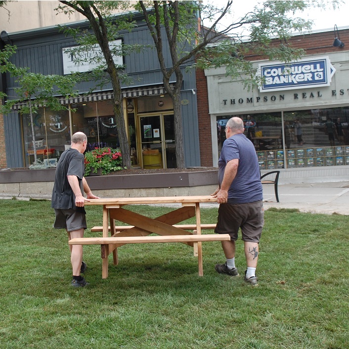 There are even picnic tables and Muskoka chairs to enjoy the view from