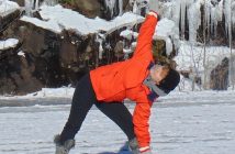 Yoga in the snow is a novel way to spend a winter dayoga