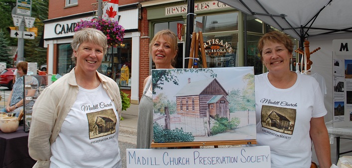 (From left) Anne Collins, Cynthia Hampton and Carolynn MacKay share the work of the Madill Church Preservation Society