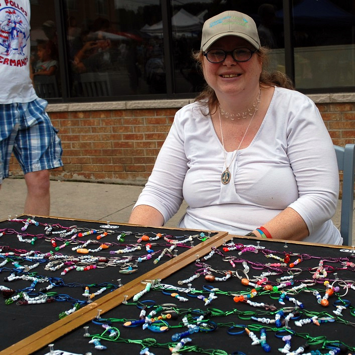 Marjory Curry sold colourful beaded keychains