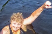 Joy Jarvis once again swam 12 kilometres for Swim for Hospice