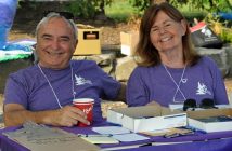 Returning Swim for Hospice volunteers Dave Gentleman (left) and Catherine Thompson