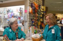Irene and fellow volunteer Lorrice Carruthers share a laugh inside Branches, which is like a home away from home to many auxiliary volunteers.