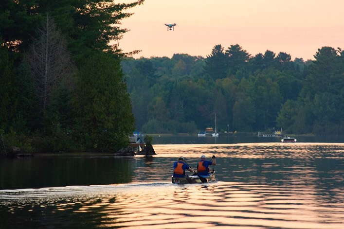 The sun sets but the paddlers in the 130km Classic keep racing (Photo: Randy Mitson)