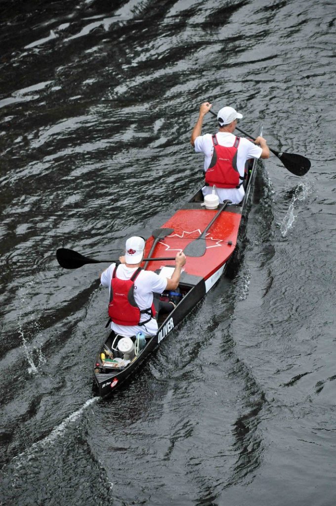 Patriotic racers in the canal (Photo: Cheyenne Wood)