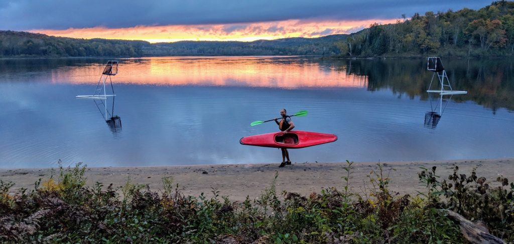 This canoe polo pitch was set up at Arrowhead Provincial Park for a demo on September 30 (Photo: Jeff Osler)
