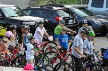 Cyclists get ready to start the 2018 Terry Fox Run