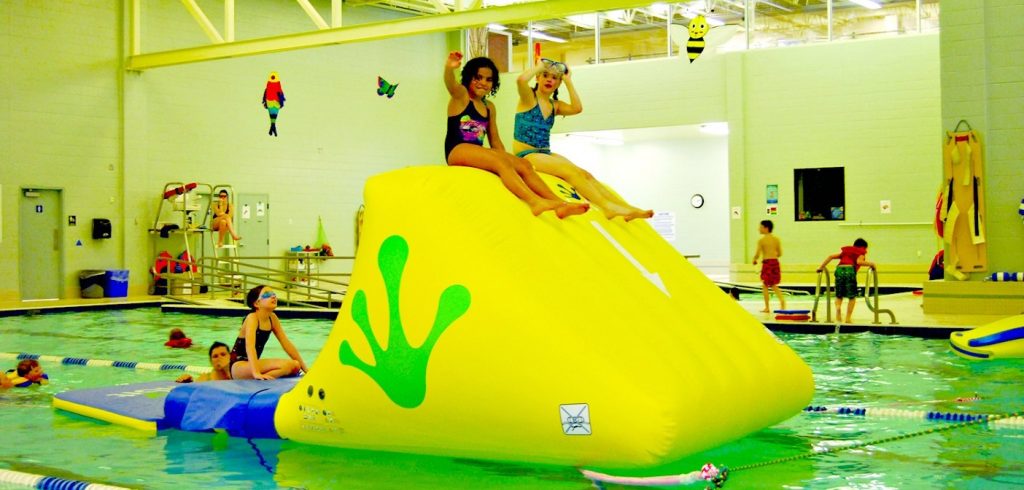 A Wibit pool party is a great way to entertain kids while keeping the mess out of your house! (Photo: Town of Huntsville)