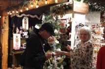 Anne MacDonald, owner of Christmas Tyme, with a crew member from A Veteran's Christmas (Photo: Christmas Tyme)