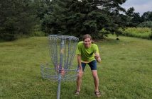 Kevin Farley after throwing an ace on number 15 (supplied)