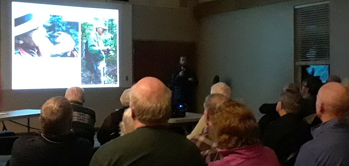 Alex Sutton talks Canada Jays with the Huntsville Nature Club