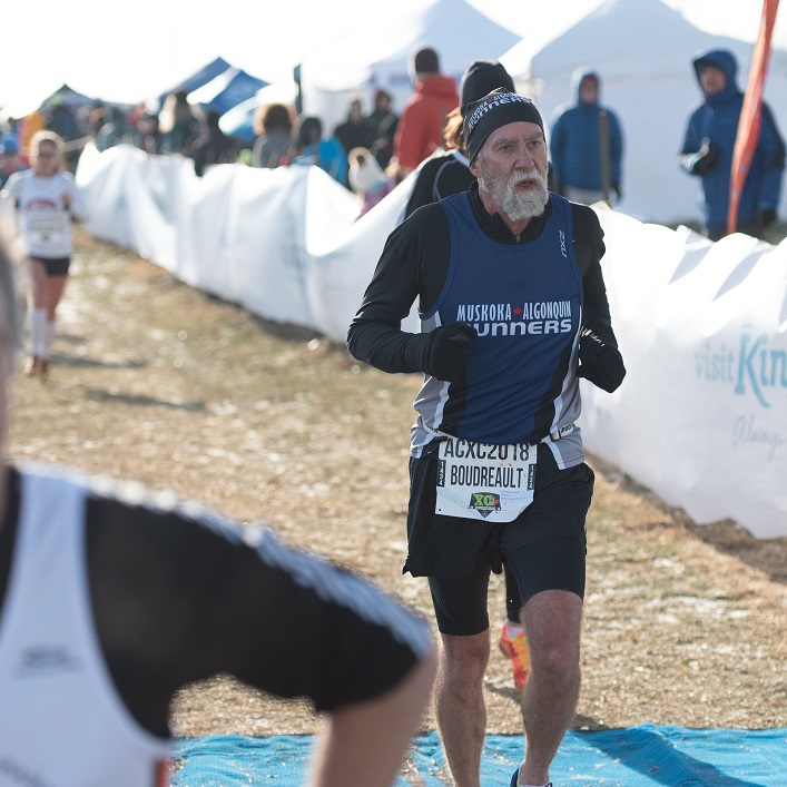 Andre Boudreault crosses the finish line (Photo Peter Stokes)
