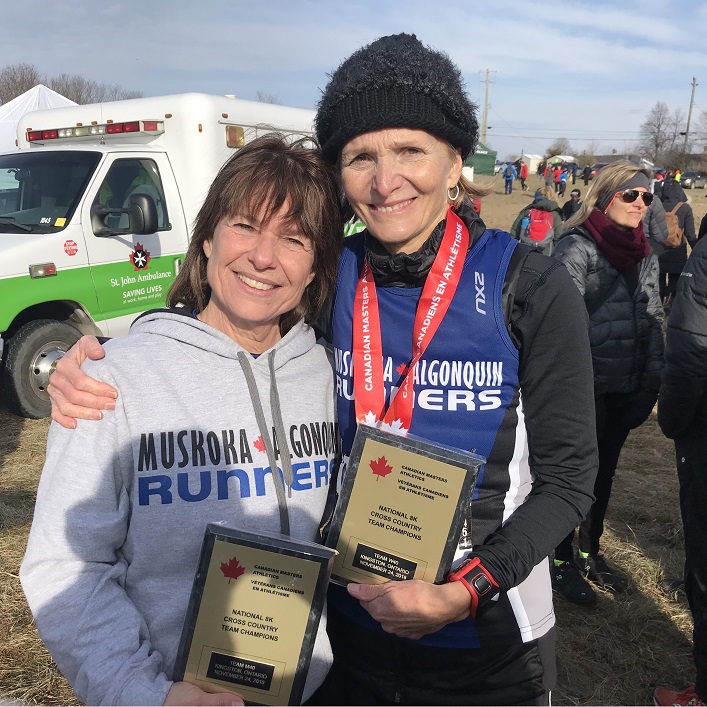 Nancy Edson (left) and Kim Russel Brooks, W60-69 champions