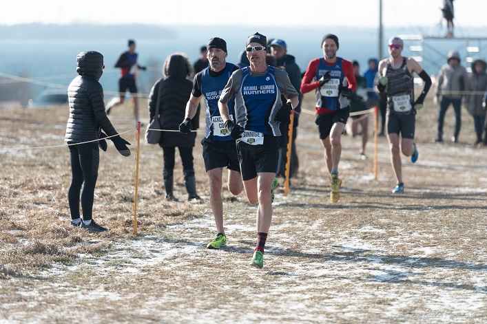 (From left) Troy Cox, Mark Sinnige and Jeramie Carbonaro, three members of the winning M40-49 team (Photo Peter Stokes)