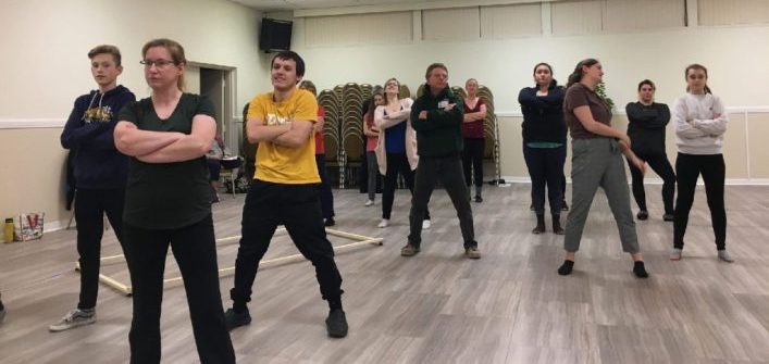 Members of the cast of Mamma Mia! in rehearsal (Photo: Lizzie Robinson)