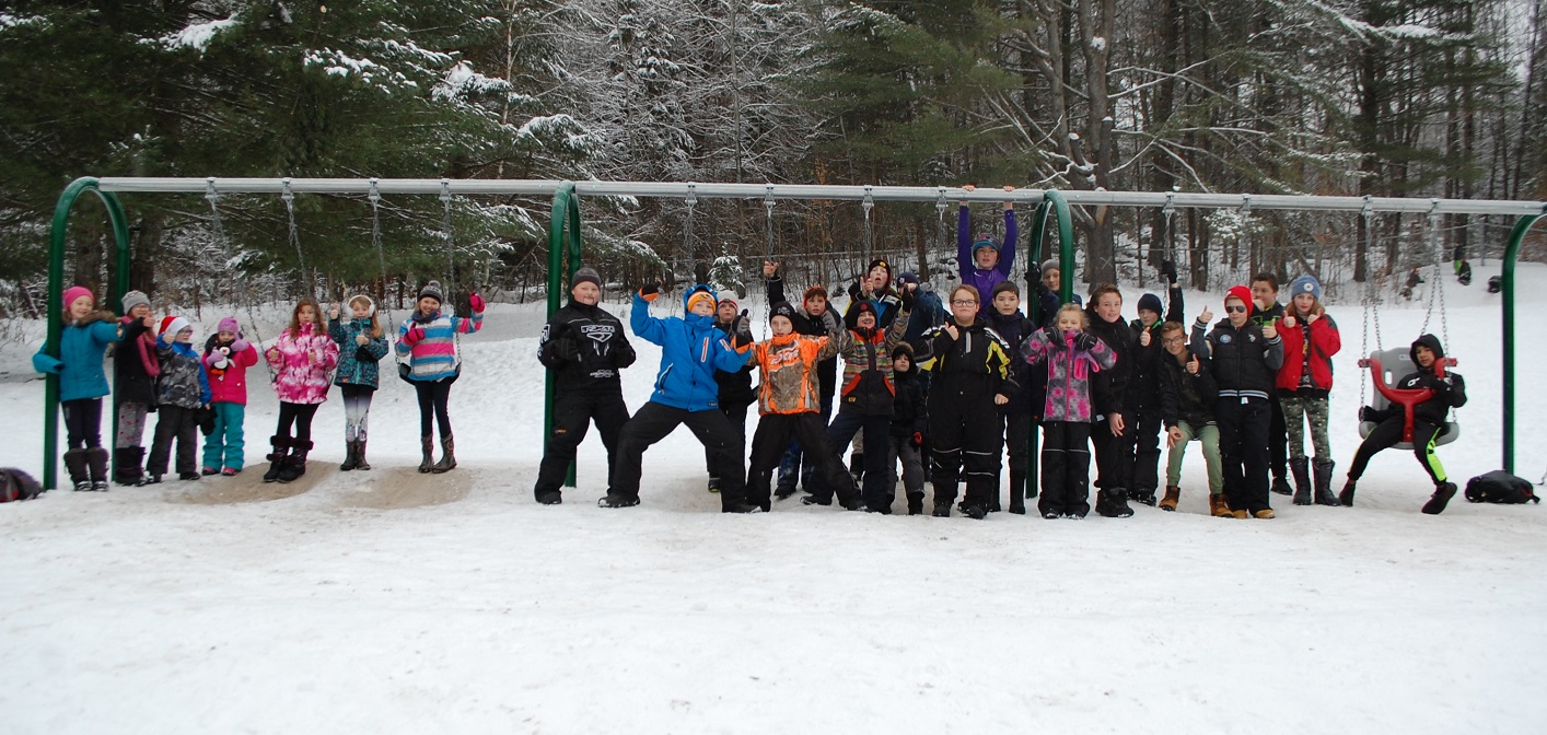 Spruce Glen students love their new swing set