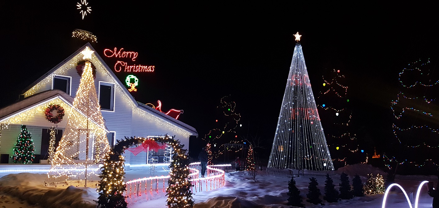 This home on Boundary Road in Novar is awash in holiday spirit