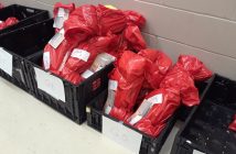 Stockings are sorted by age and gender for easy distribution