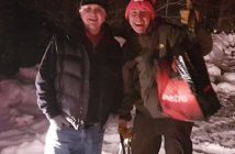 Emergency vehicles and friendly volunteers pick up donations for the annual Project Porchlight food drive