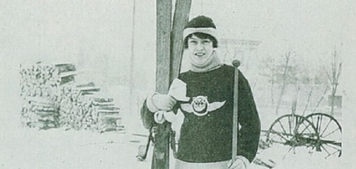 Wayback Wednesday 2018-51 Mildred Kribs Bulmer w_ Skis circa 1910 lg cropped