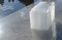 Hidden Valley Resort staff used a chainsaw to carve a hole in the ice for the 2019 Polar Bear Dip