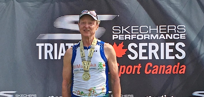 Don McCormick at the 2018 Bracebridge triathlon (supplied)