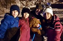 (From left) Jack, Dylan, Ron, Freddie the dog, and Jessica Fairbloom